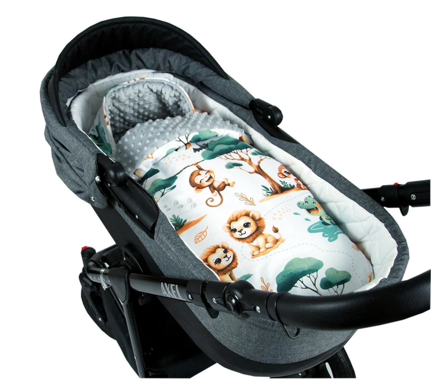 BabyLux Sommerfußsack 90cm Grau + Dschungel für Kinderwagen & Buggy - Bild 3