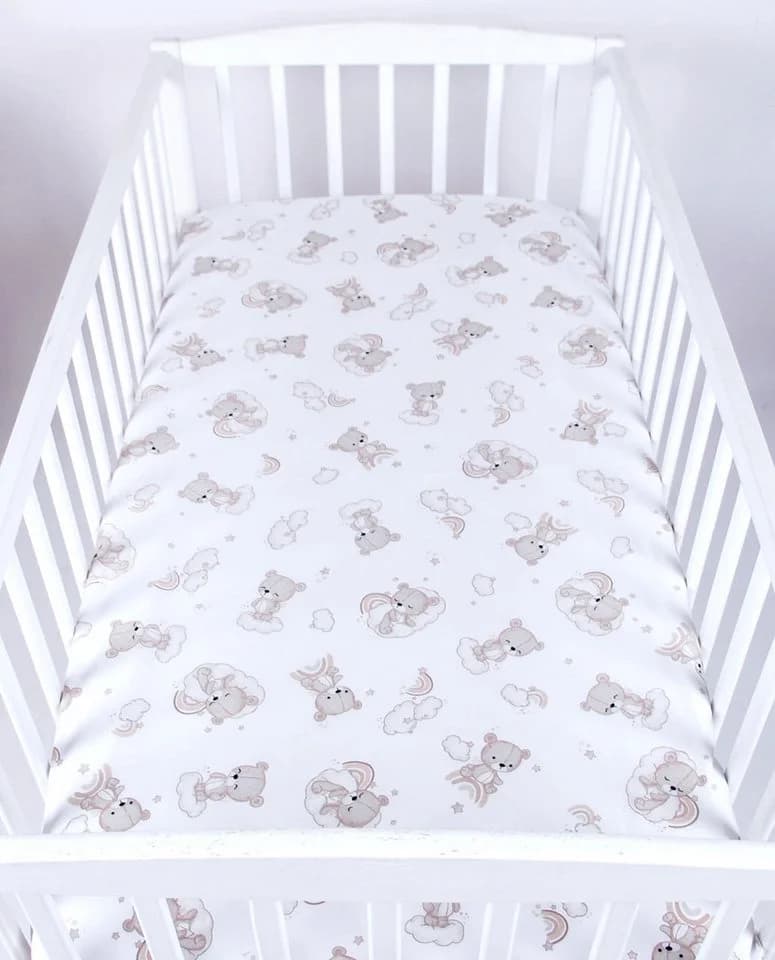 BabyLux Spannbettlaken 70x140 cm Bären Motiv 100% Baumwolle