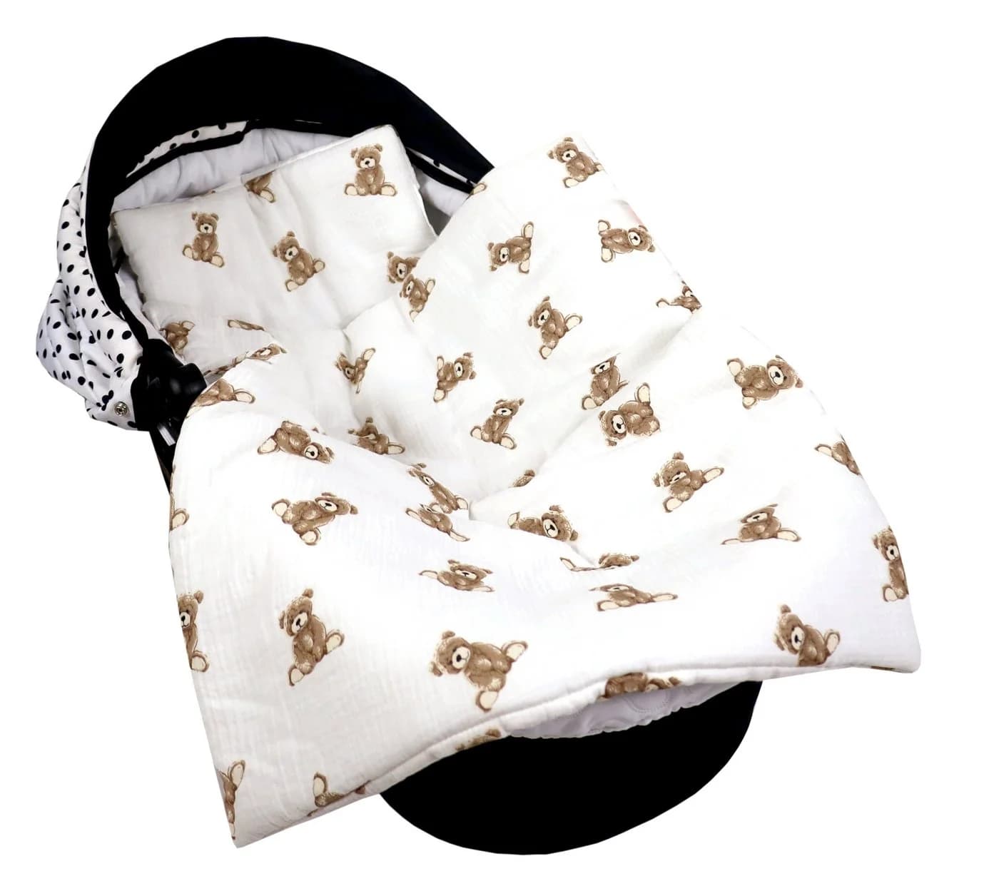 BabyLux Babydecke Musselin Kinderwagendecke Kuscheldecke Weiss