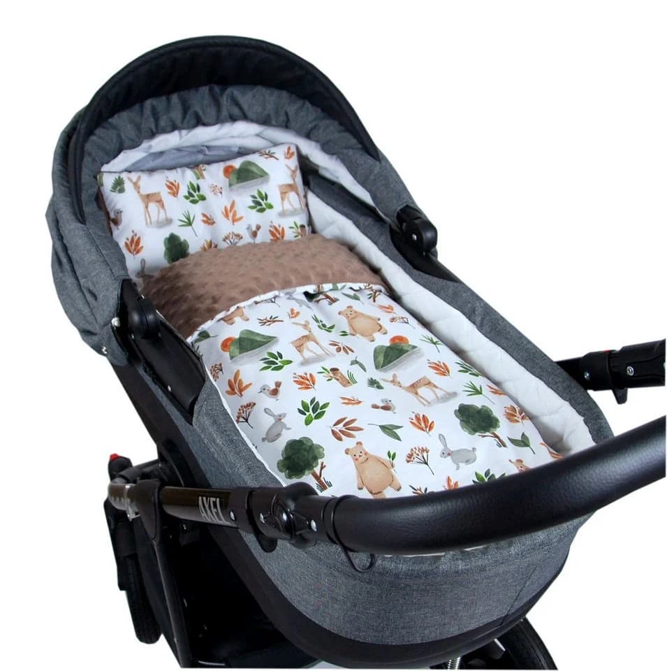 BabyLux Babydecke Minky 2Set Braun + Wald 75x60cm - Bild 2