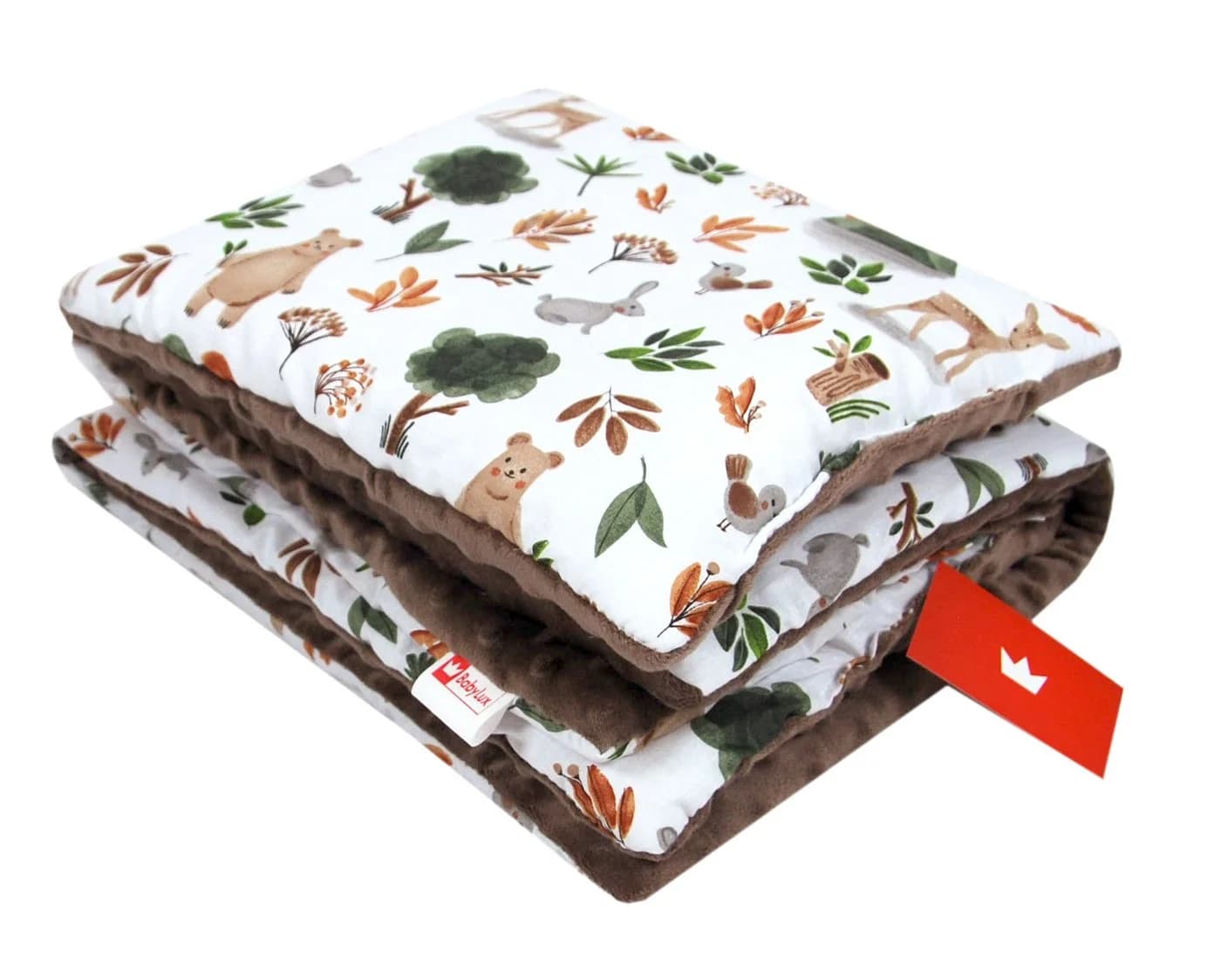 BabyLux Babydecke Minky 2Set Braun + Wald 75x60cm - Bild 3