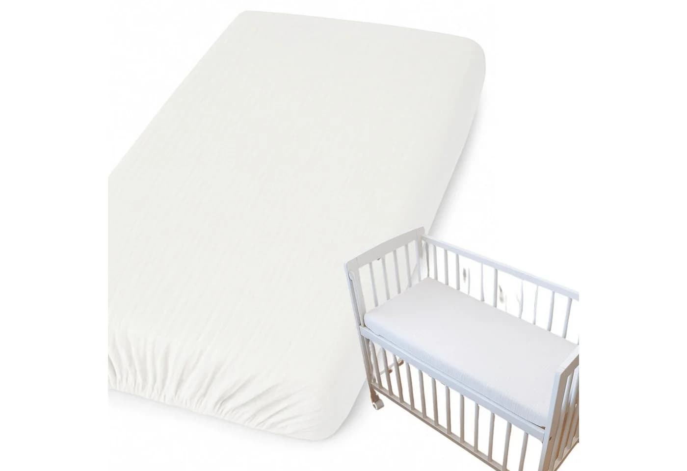 BabyLux Spannbettlaken für Beistellbett 50x90 cm Musselin Bettlaken mit Gummizug