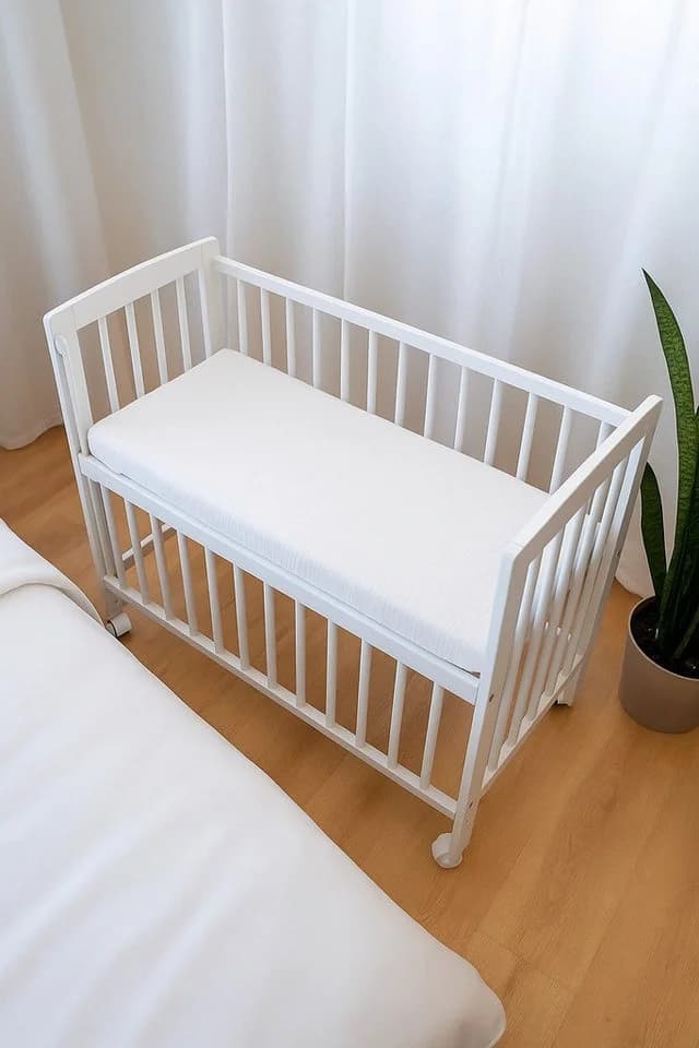 BabyLux Spannbettlaken für Beistellbett 50x90 cm Musselin Bettlaken mit Gummizug - Bild 3