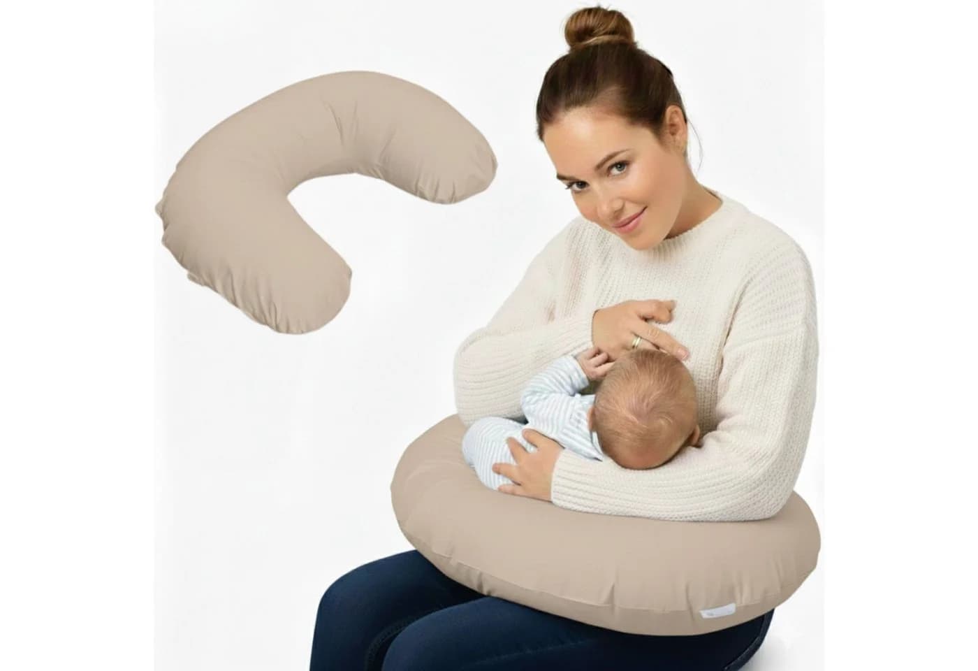EMI & SAM Stillkissen 60x50 cm Beige Baumwolle - Bild 2