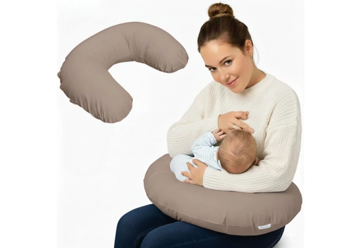 EMI & SAM Stillkissen 60x50 cm Baumwolle Braun - Bild 2