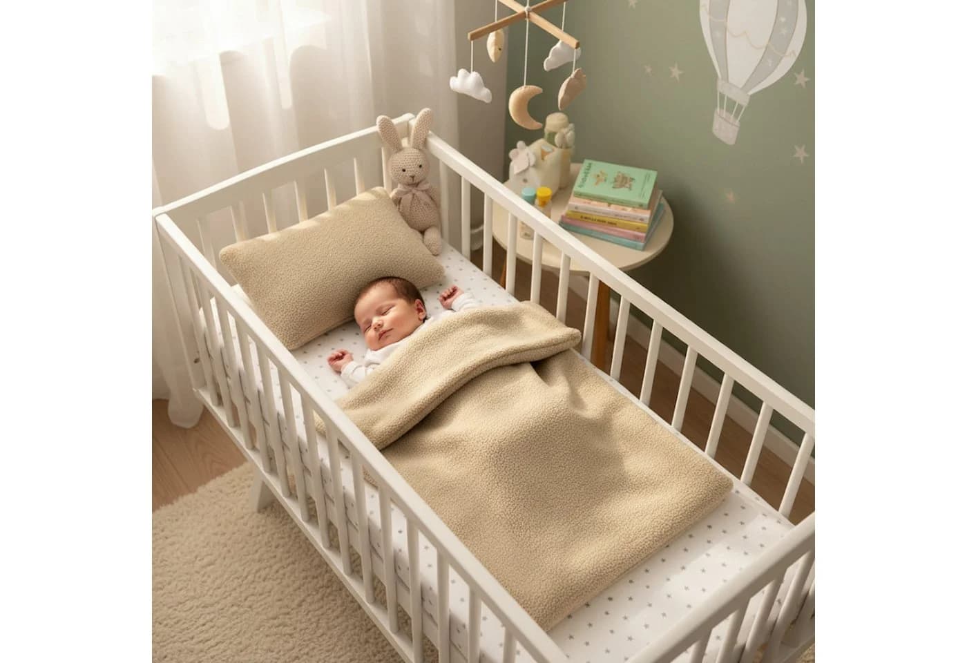 Babydecke BOUCLÉ 60x75 cm Winter Babydecke für Kinderwagen & Bett Weich, Warm DB, BabyLux, Beige - Bild 2