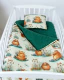 BabyLux Babydecke Minky Kuscheldecke 75x100 cm + Kissen Grün Capybara Bild 2