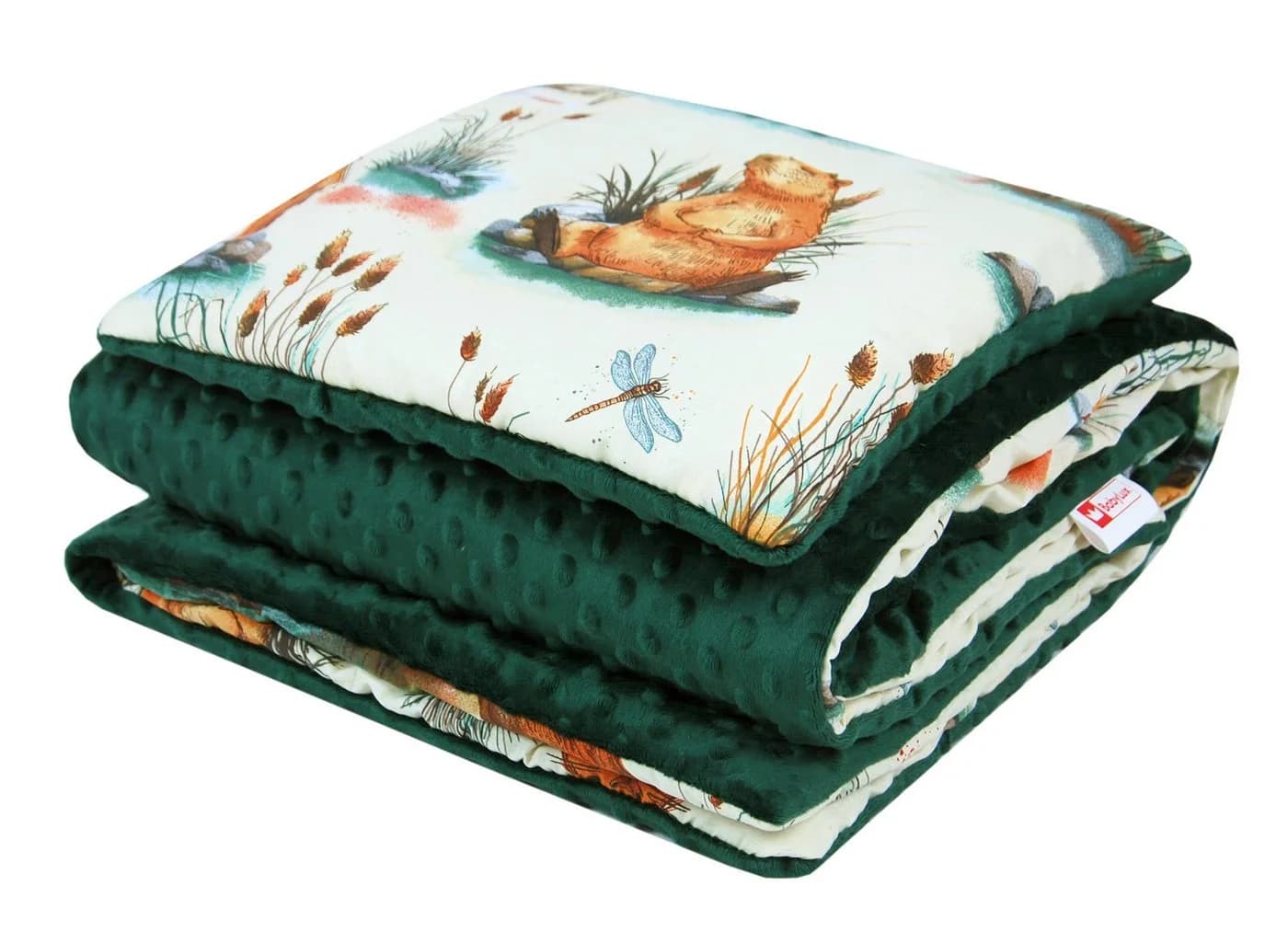 BabyLux Babydecke Minky Kuscheldecke 75x100 cm + Kissen Grün Capybara - Bild 5