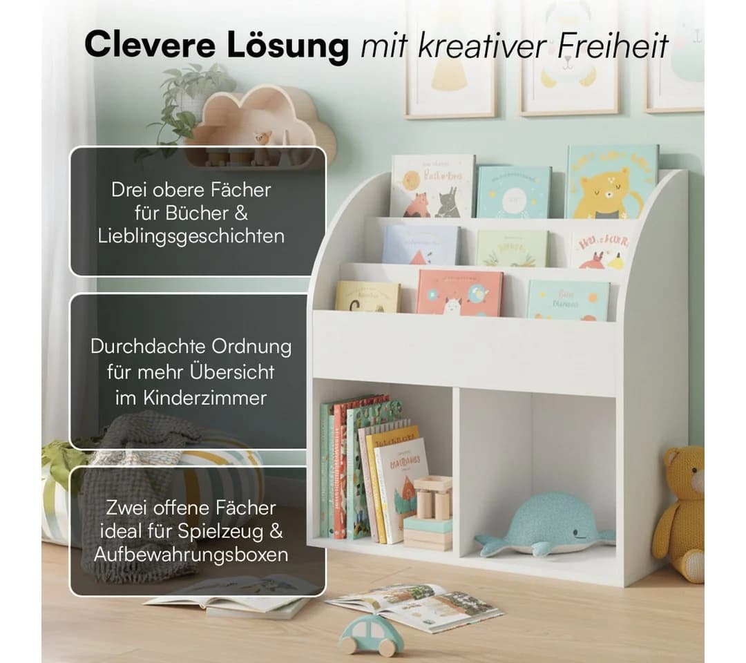 Bellabino Kinderregal Koro Weiß mit 5 Fächern - Bild 4
