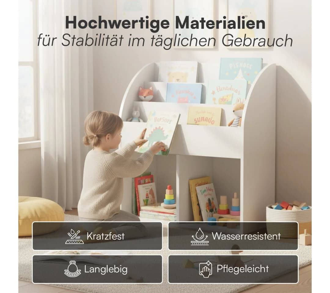 Bellabino Kinderregal Koro Weiß mit 5 Fächern - Bild 5