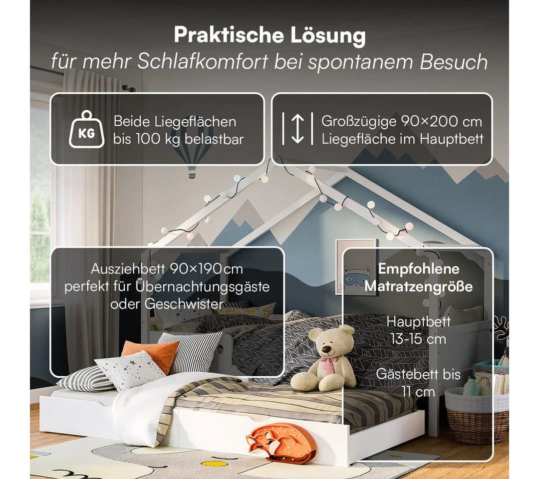Bellabino Hausbett Bela Weiß Skandinavisch Gästebett - Bild 4