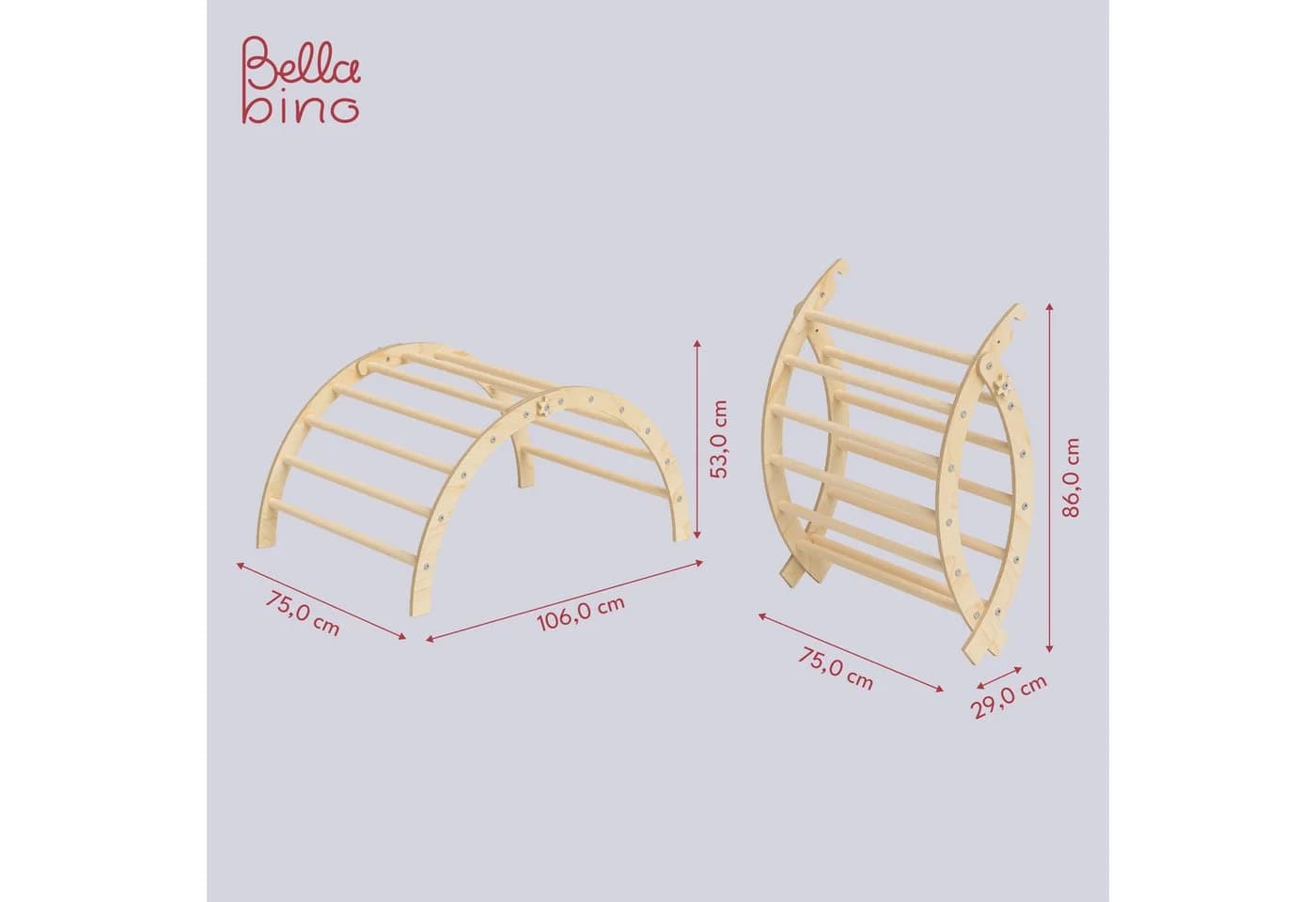 Bellabino Klettergerüst Ruki 2-in-1 Kletterbogen und Wippe mit Matratze - Bild 3