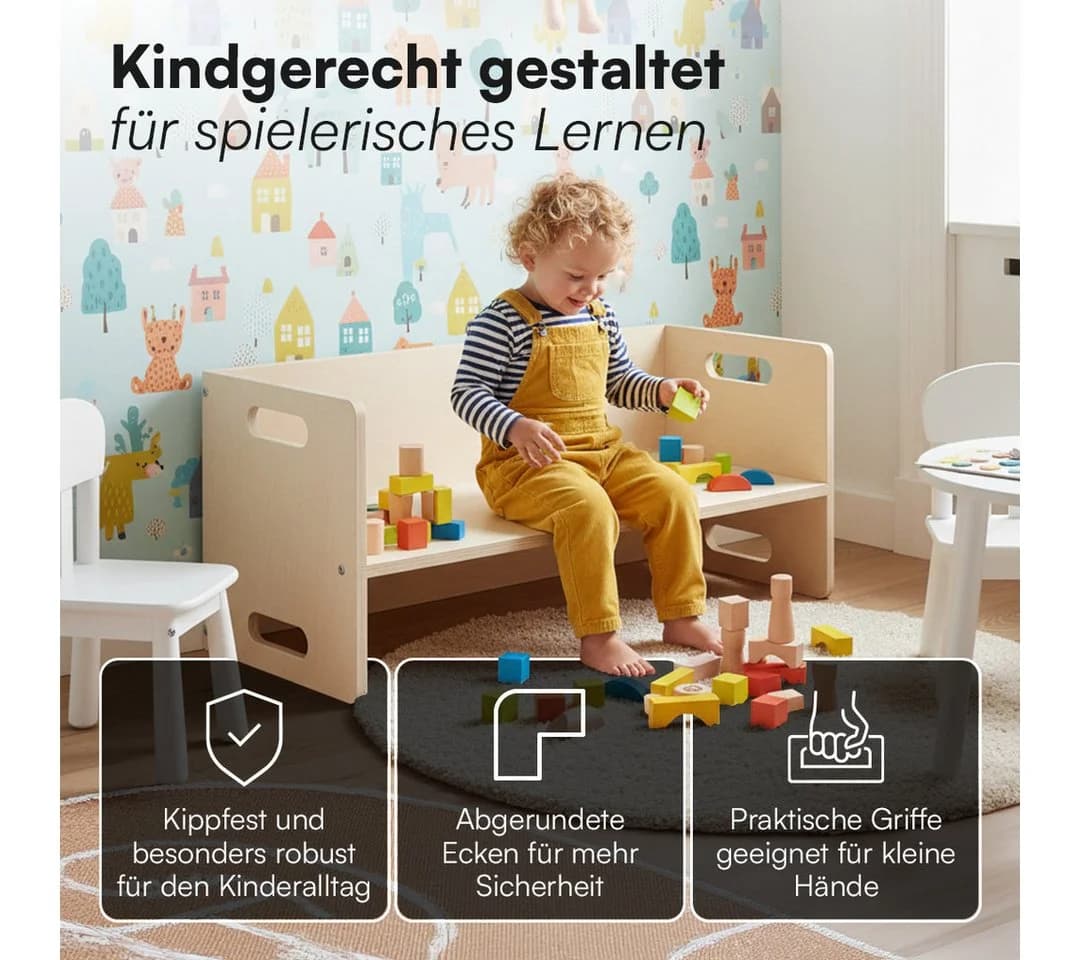 Bellabino Kindersitzgruppe Aki 3 Sitzhöhen Natur Unbehandelt - Bild 3