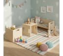 Bellabino Kindersitzgruppe Aki 3in1 mit 3 Sitzhöhen Natur Bild 1