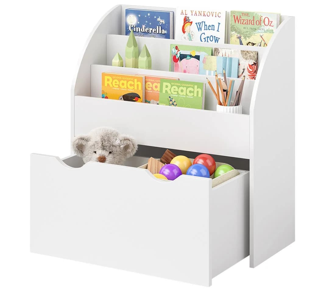 Bellabino Kinderregal Koro Weiß mit 3 Fächern und Schublade - Bild 2