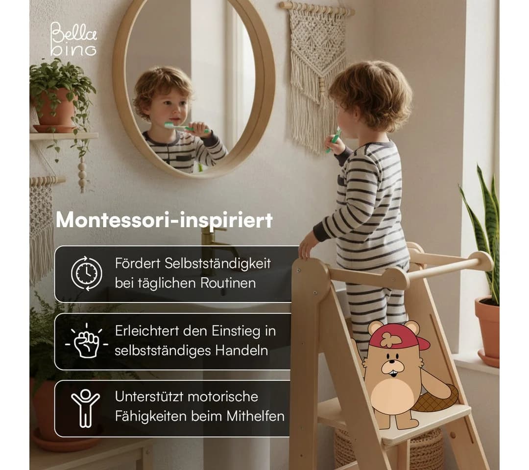 Bellabino Lernturm Tay höhenverstellbar klappbar Birke - Bild 3
