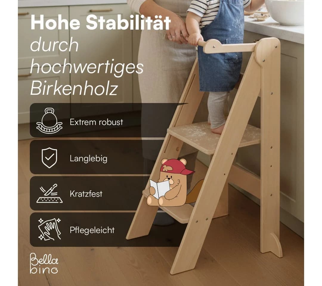 Bellabino Lernturm Tay höhenverstellbar klappbar Birke - Bild 5