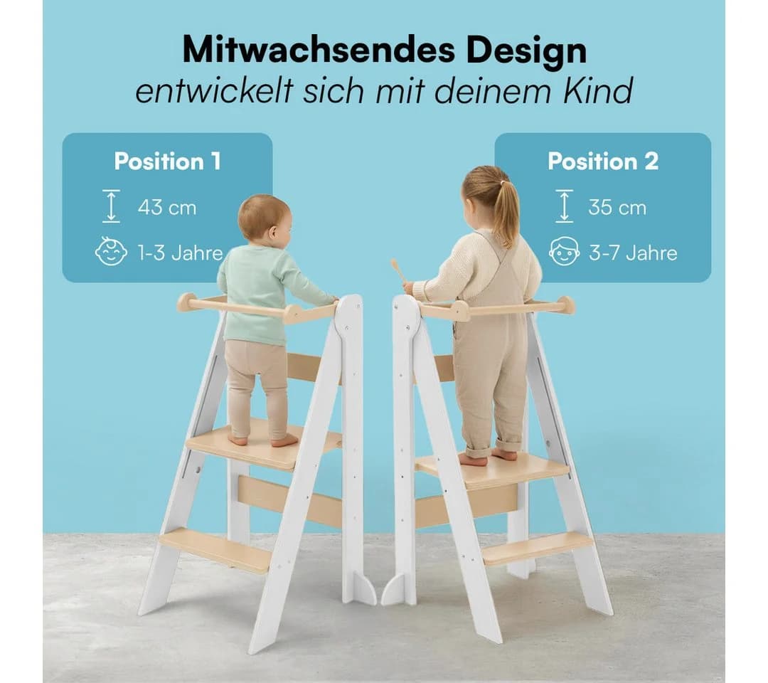 Bellabino Lernturm Tay höhenverstellbar & klappbar Weiß - Bild 4