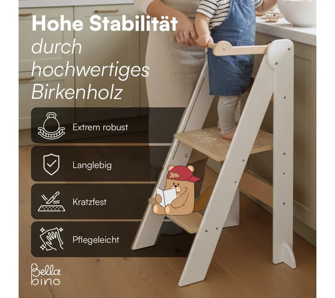 Bellabino Lernturm Tay höhenverstellbar & klappbar Weiß - Bild 5