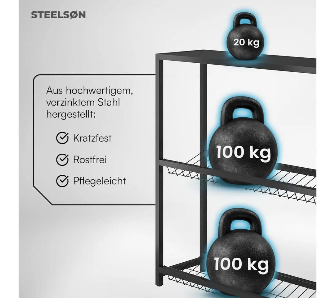 STEELSØN Flaschenregal Montune Schwarz Getränkekistenregal für 6 Kisten - Bild 4