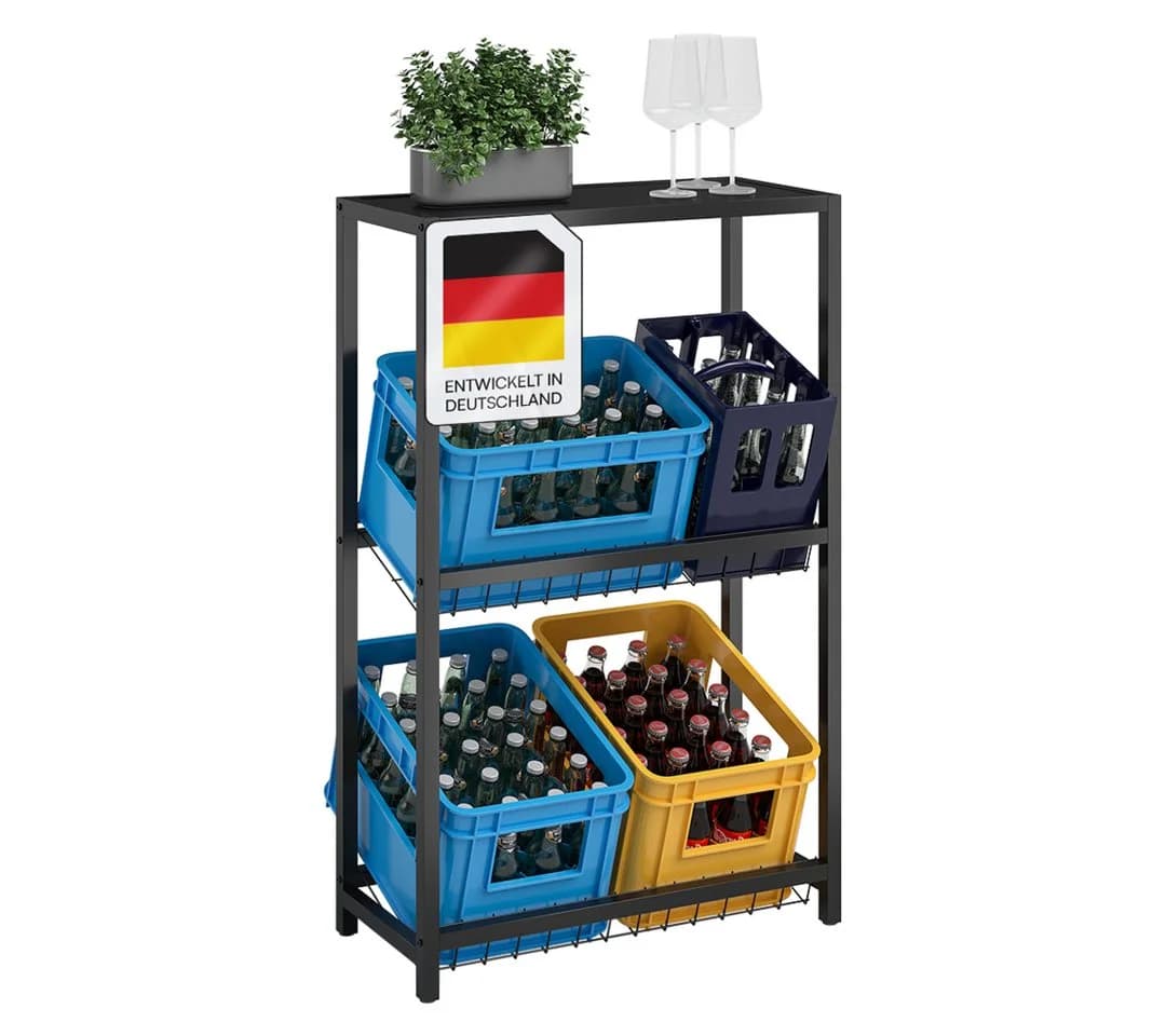 STEELSØN Flaschenregal Montune Schwarz Getränkekistenregal für 4 Kisten - Bild 2