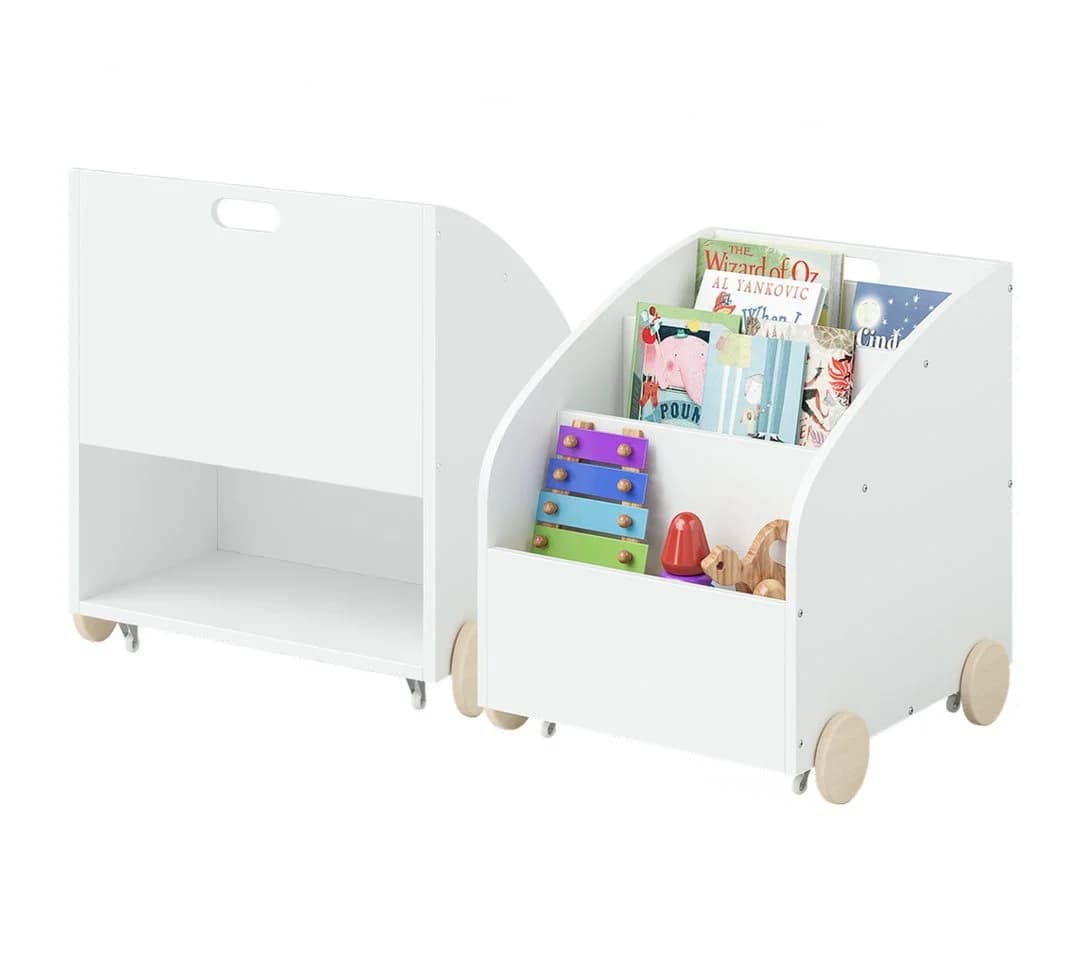 Bellabino Kinderregal Towy mit Rollen und Geheimfach Weiß - Bild 2
