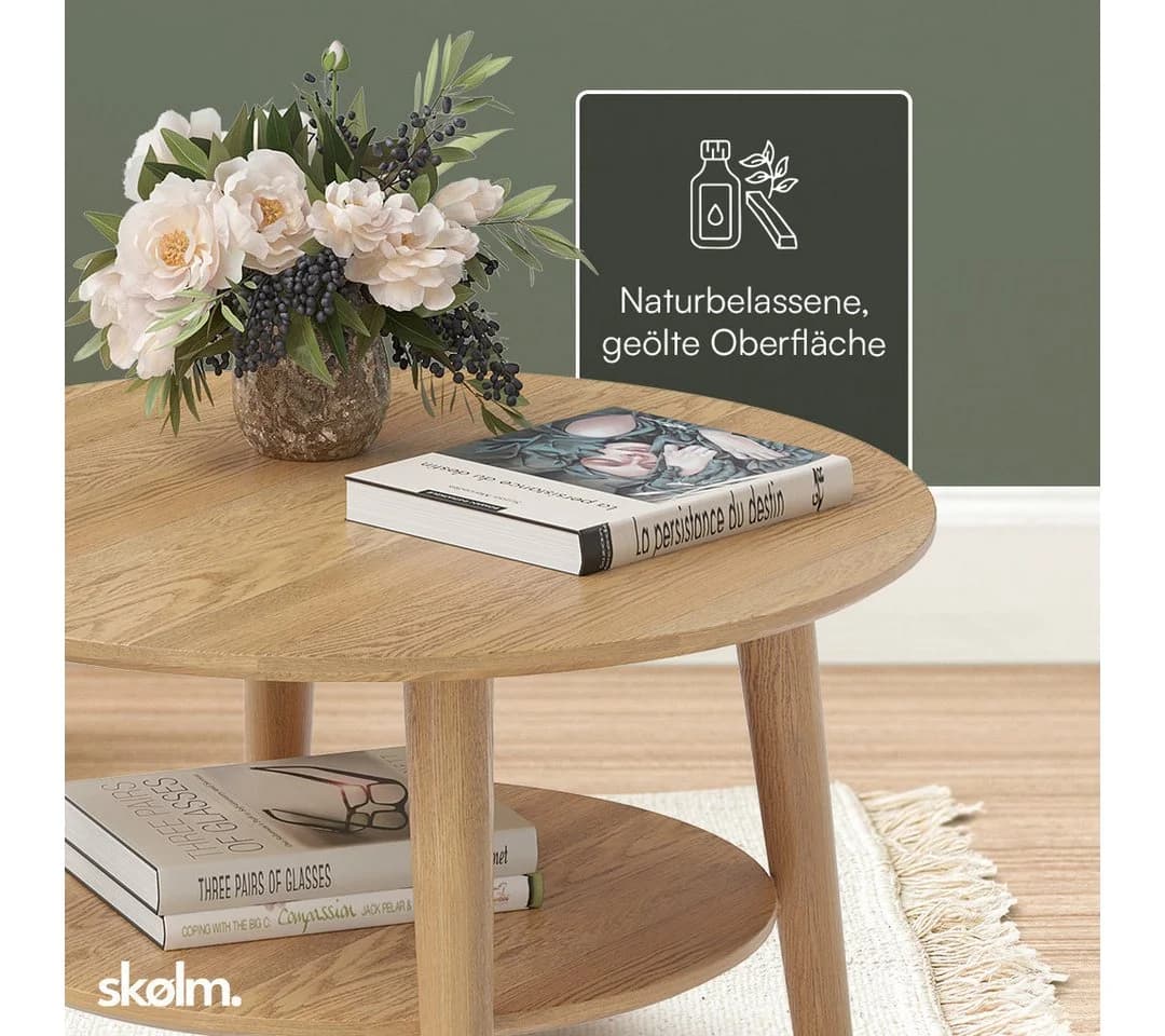 skølm Couchtisch Mjölnir Eiche Massivholz Natur Geölt - Bild 4