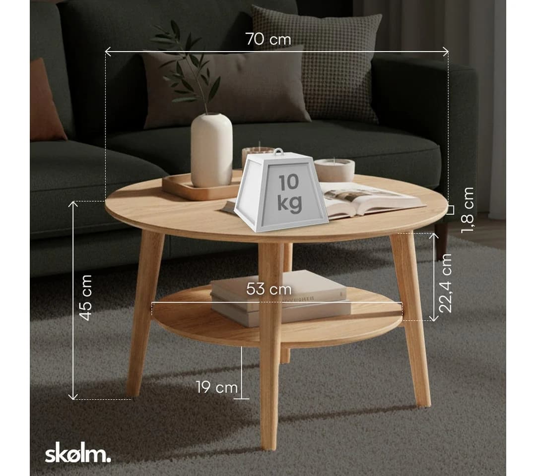 skølm Couchtisch Mjölnir Eiche Massivholz Natur Geölt - Bild 5