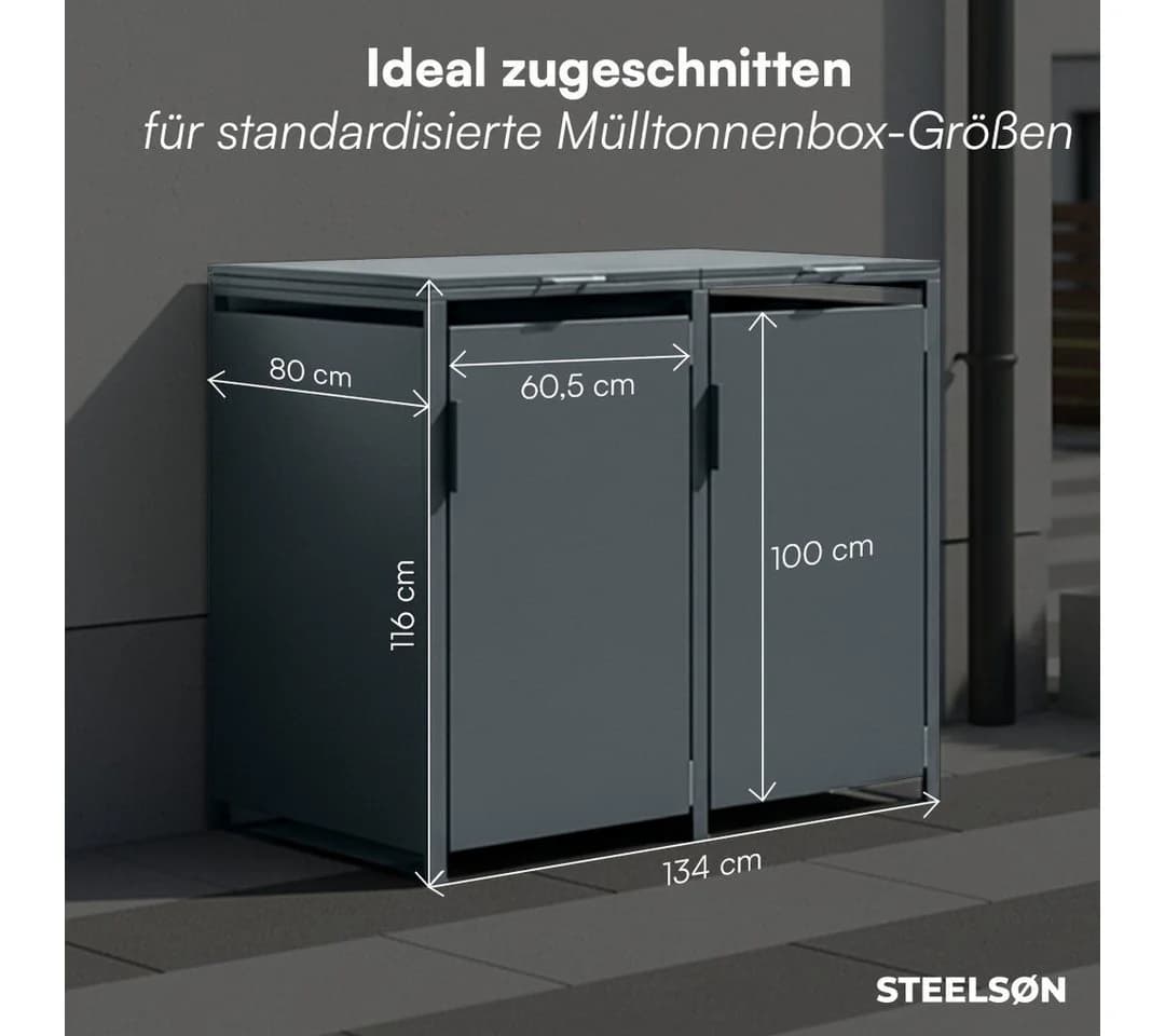 STEELSØN Mülltonnenbox Thoria 240L Anthrazit Stahl - Bild 4