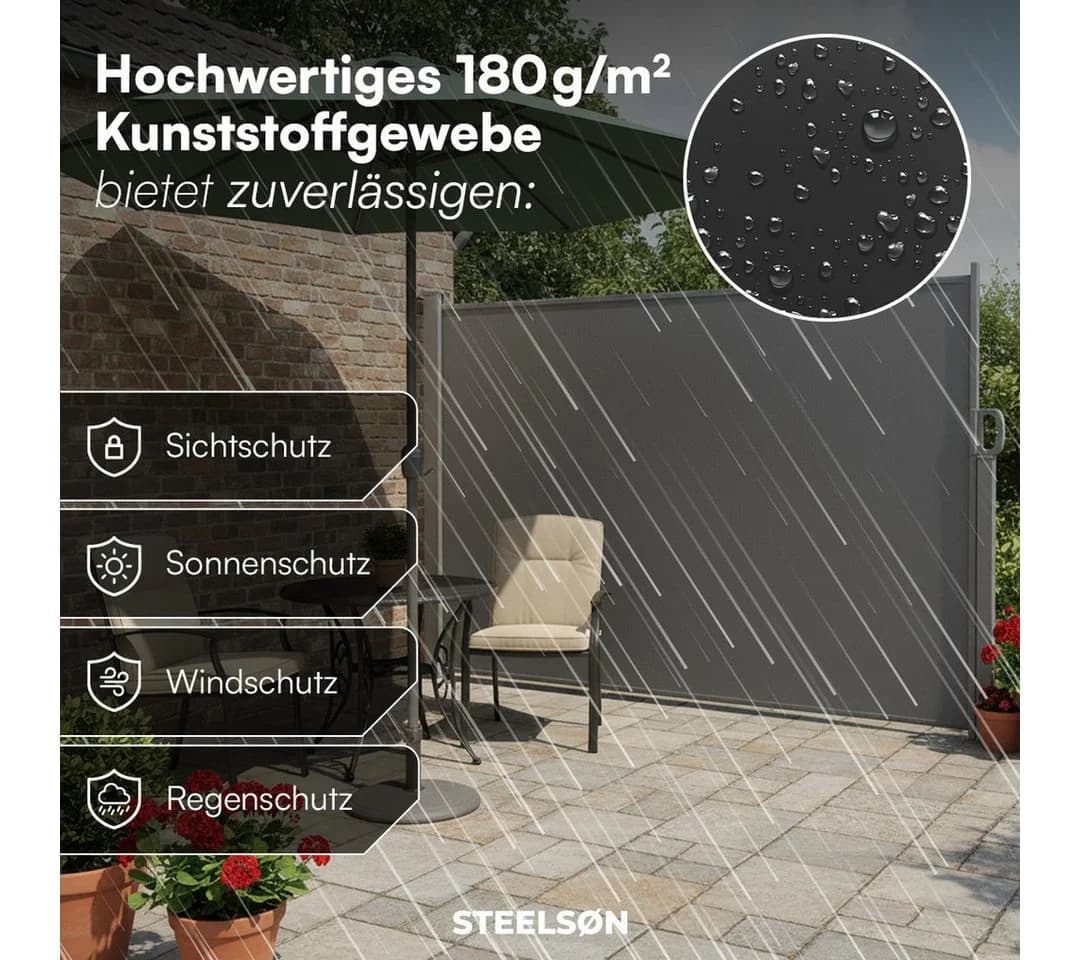 STEELSØN Seitenmarkise Zirella Anthrazit ausziehbar - Bild 3