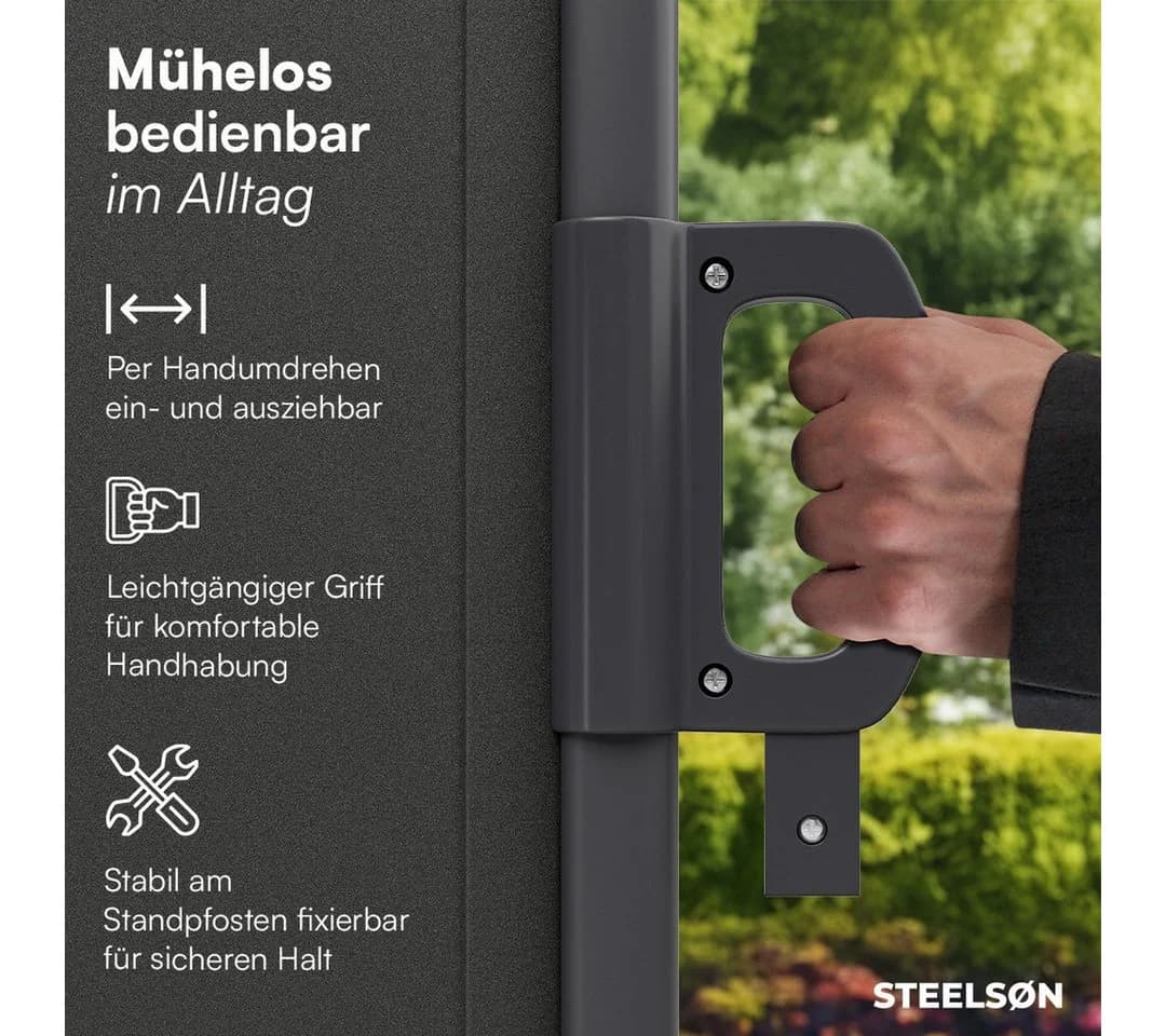 STEELSØN Seitenmarkise Zirella Anthrazit ausziehbar - Bild 5