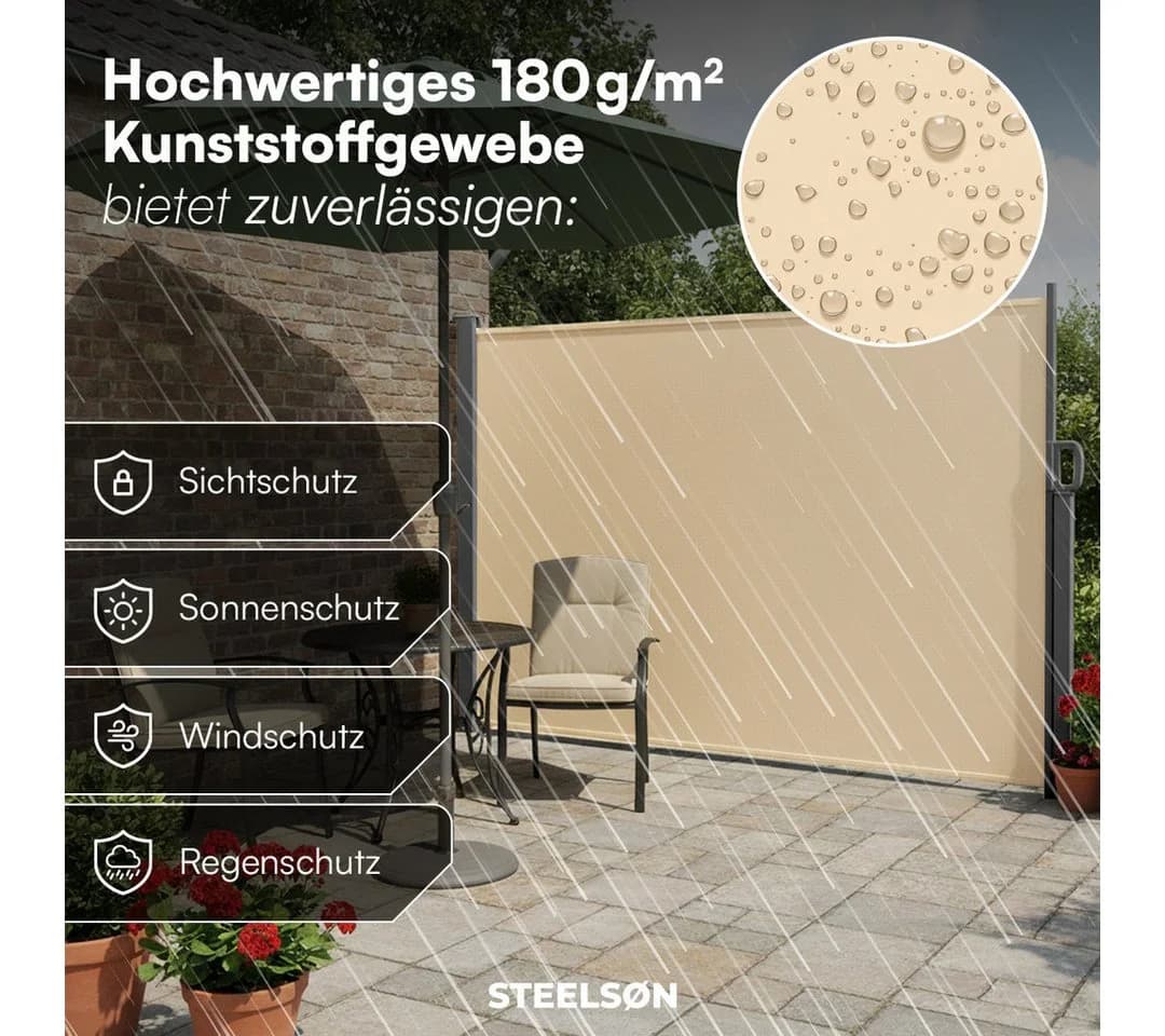 STEELSØN Seitenmarkise Zirella Beige ausziehbar - Bild 3