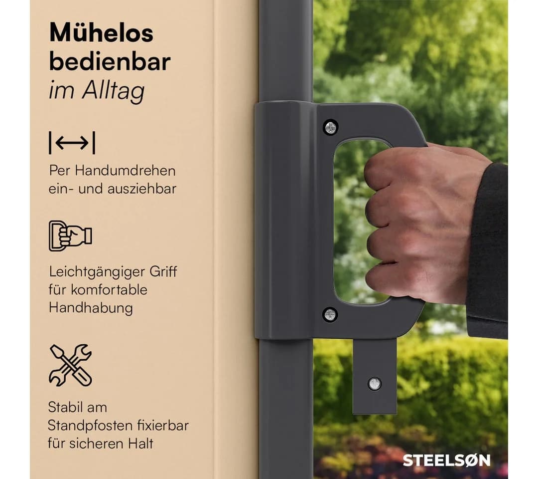 STEELSØN Seitenmarkise Zirella Beige ausziehbar - Bild 5