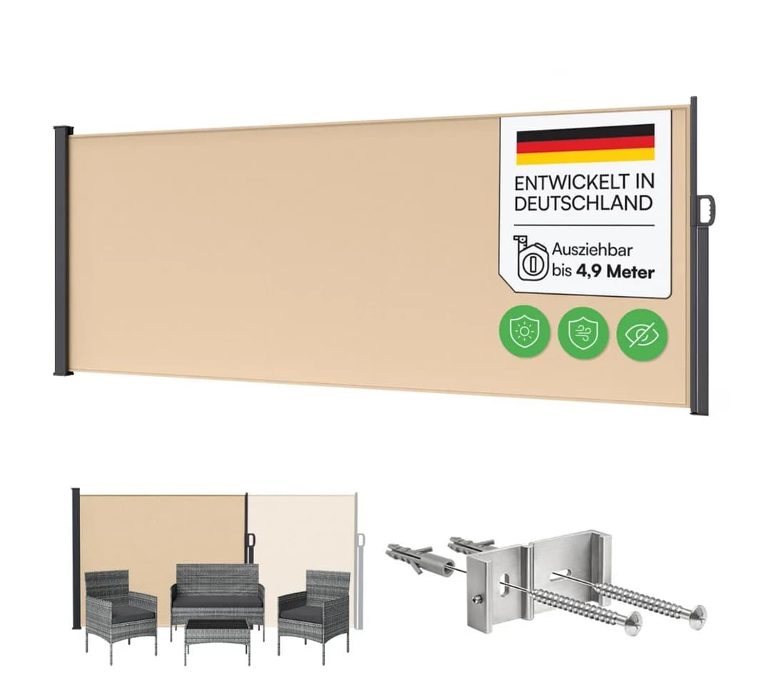 STEELSØN Seitenmarkise Zirella Beige Ausziehbar - Bild 2