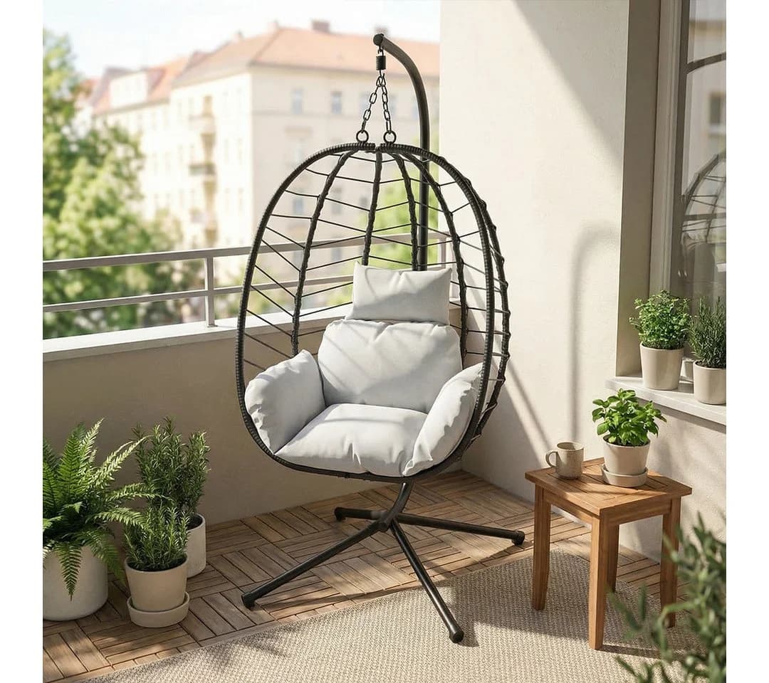 STEELSØN Hängesessel Alarian höhenverstellbar faltbar Polyrattan