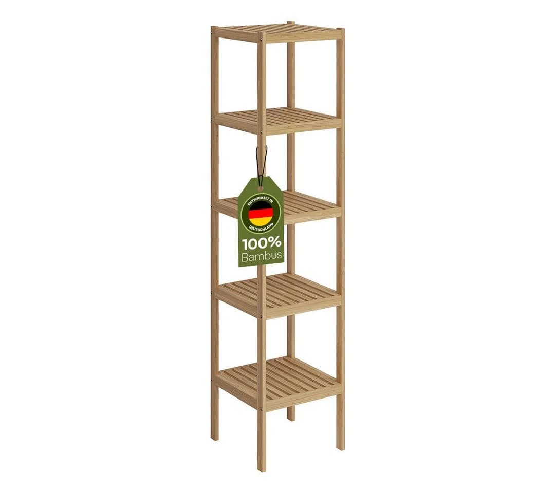 Bellamio Badregal Newa Bambus 5 Ebenen Standregal Lackiert - Bild 2