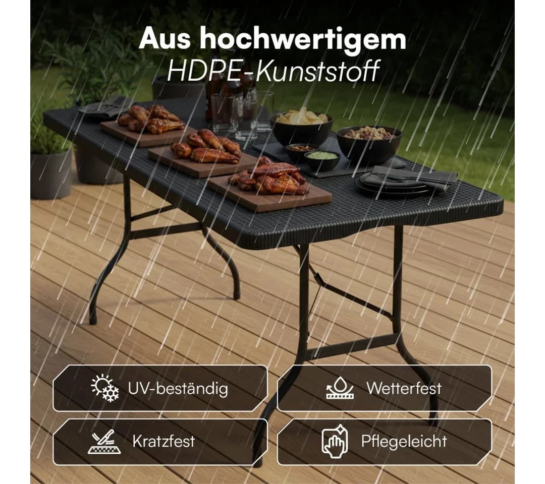 STEELSØN Klapptisch Zennar Schwarz Rattanoptik - Bild 3
