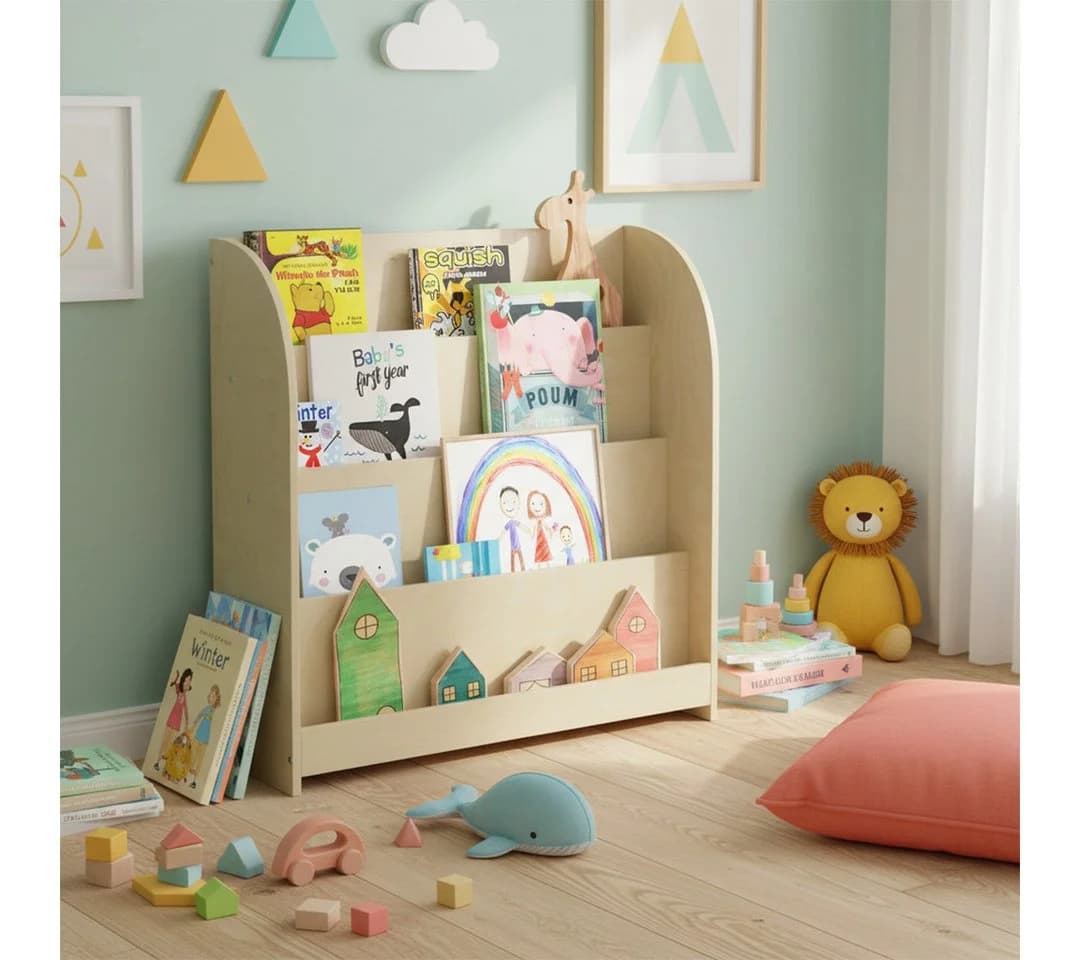 Bellabino Kinderregal Baru 4 Fächer Natur Sperrholz