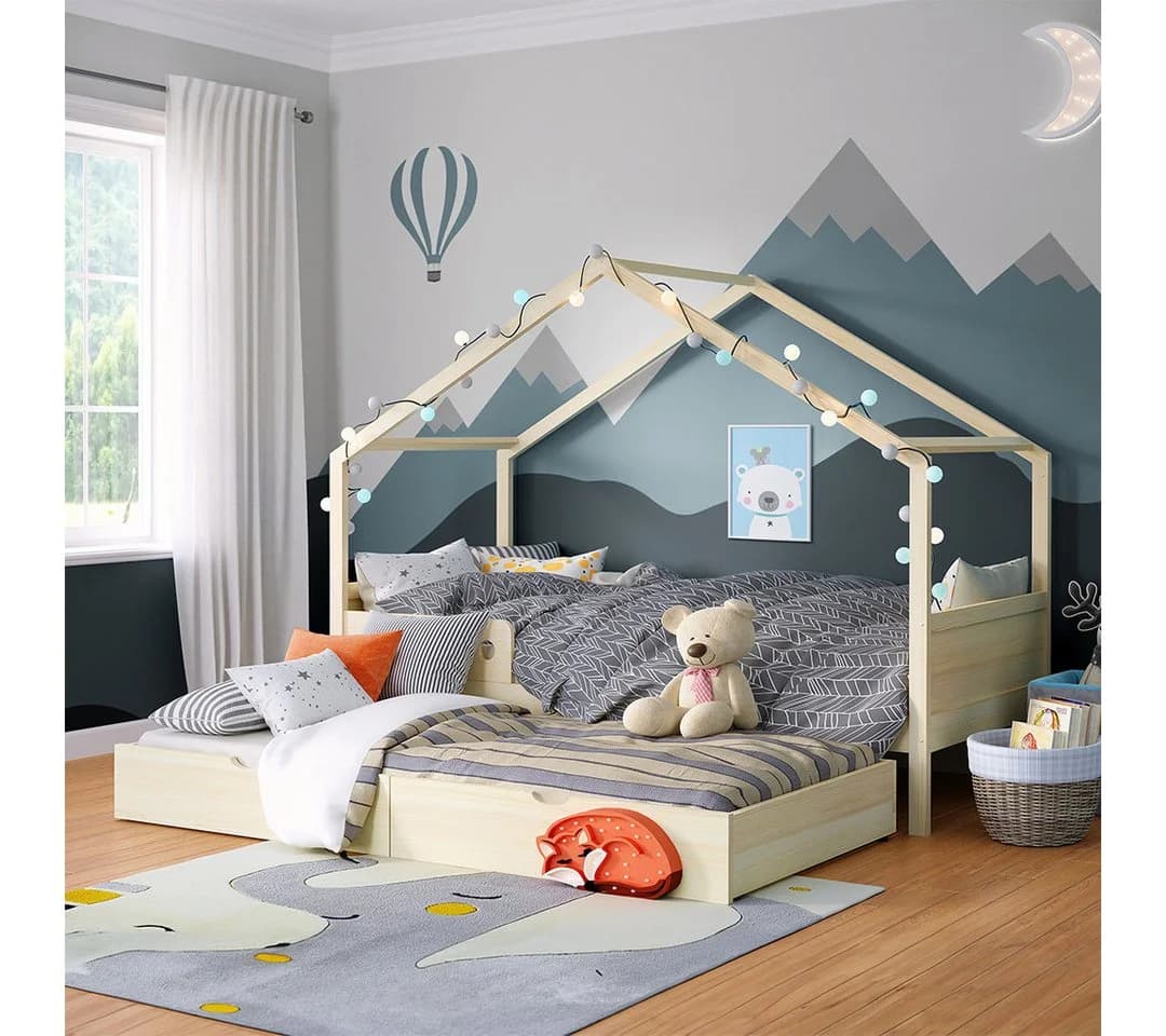 Bellabino Hausbett Bela Massivholz Kiefer mit Gästebett - Bild 2