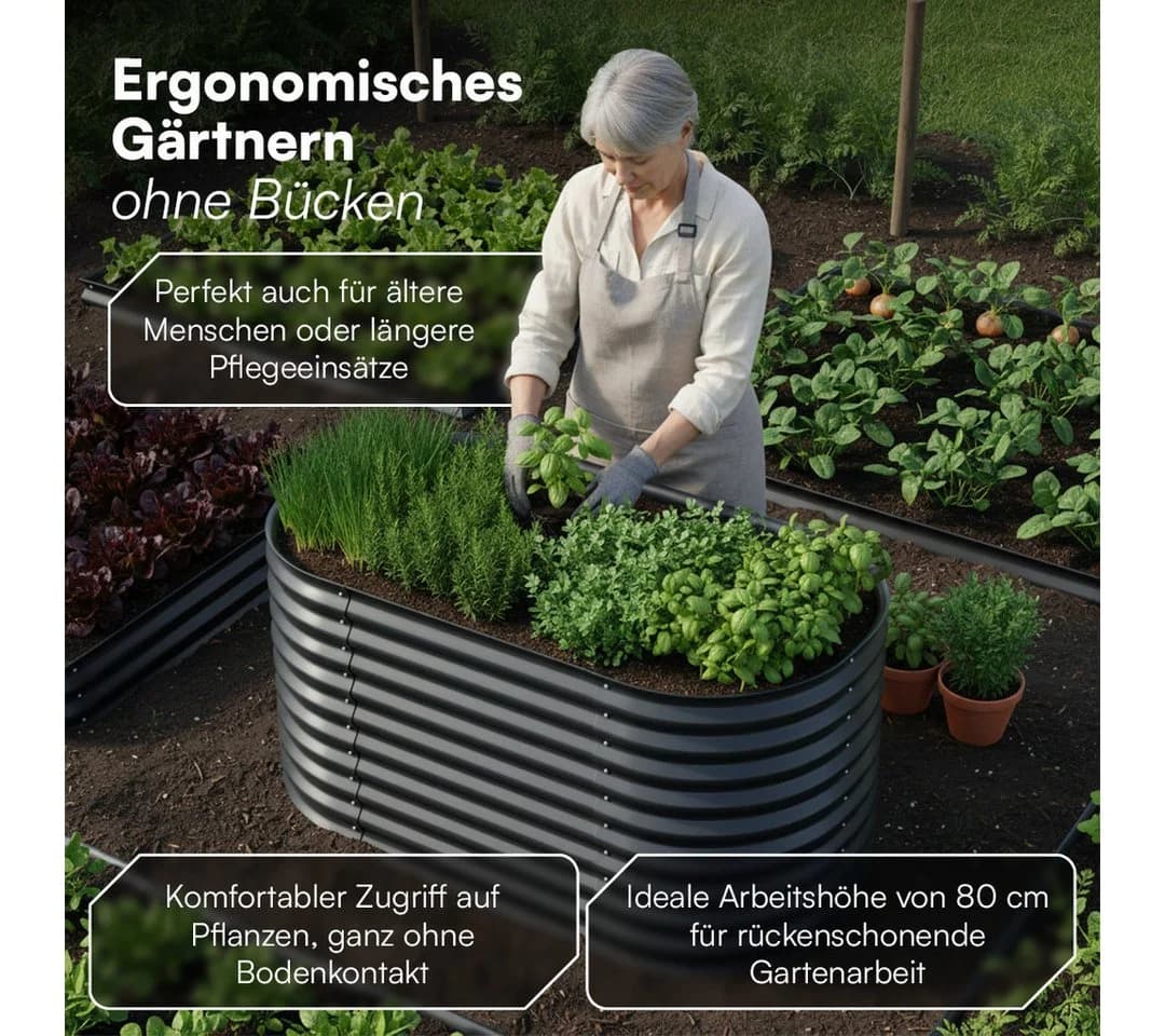STEELSØN Hochbeet Hydra Anthrazit Verzinktes Stahl-Wellblech - Bild 3