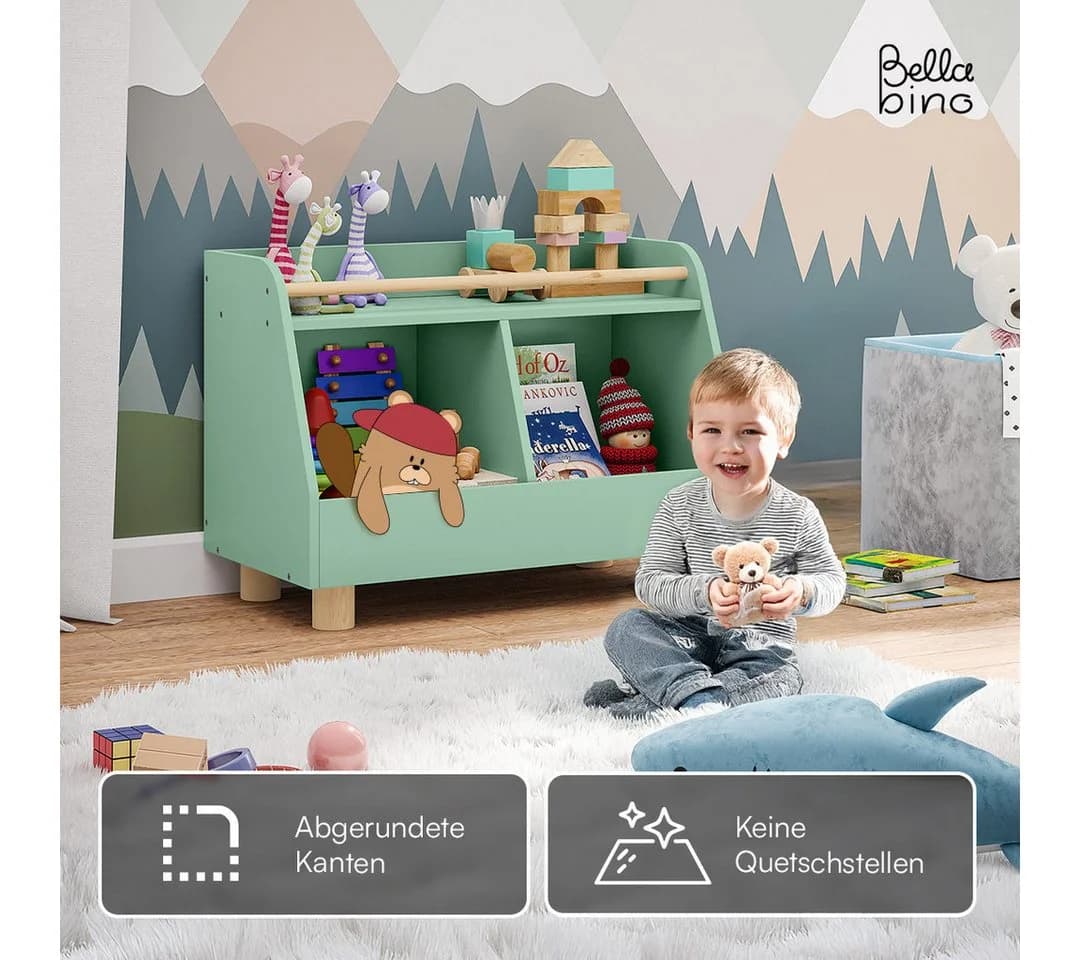 Bellabino Kinderregal Belly mit Fächern und Ablagefläche mintgrün/natur - Bild 4