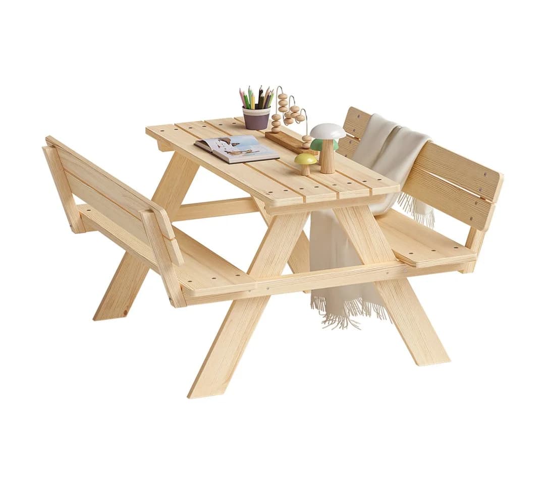 Bellabino Kindersitzgruppe Inny Outdoor-Bank aus Holz, unbehandelt - Bild 2