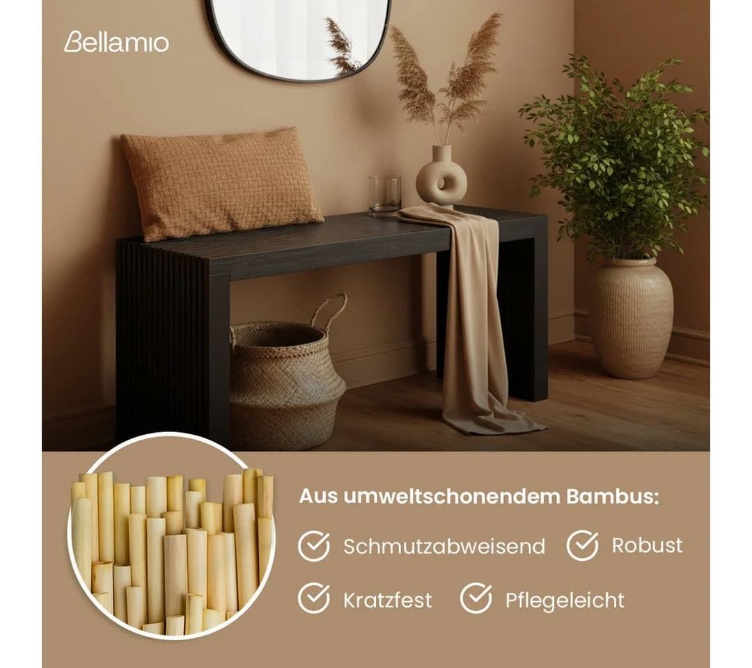 Bellamio Bank Sava Bambus Schwarz