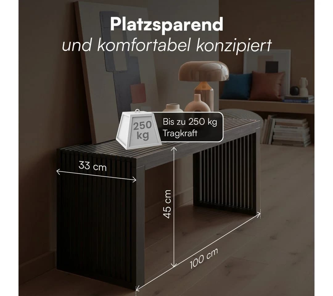Bellamio Bank Sava Bambus Schwarz - Bild 5