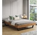 skølm Bett Alver Eiche massiv mit Metallkufen Bild 2