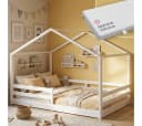 Bellabino Hausbett Abia mit Matratze und Rausfallschutz Weiß Bild 2