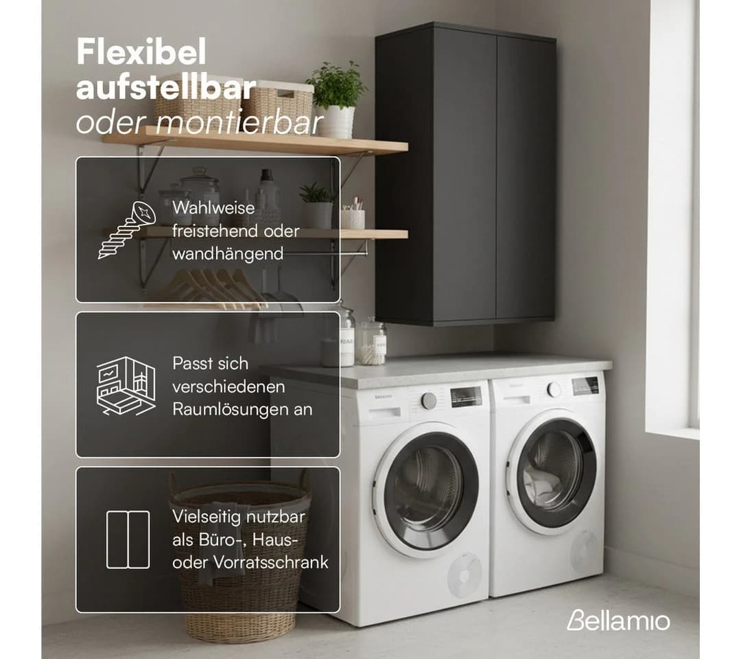 Bellamio Mehrzweckschrank Ais Push-to-Open Anthrazitschwarz - Bild 5
