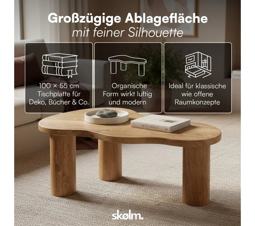 skølm Couchtisch Mani Eichenoptik 100x55 cm - Bild 5