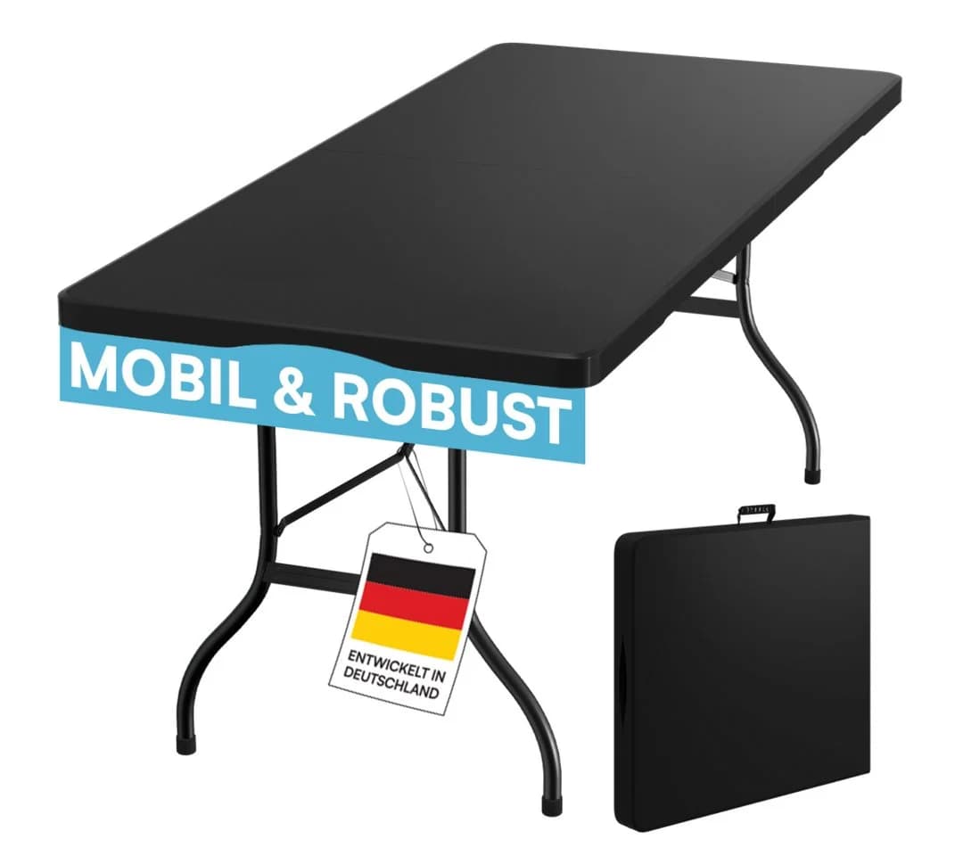 STEELSØN Bierzeltgarnitur Zennar Klapptisch Schwarz 180 cm - Bild 2