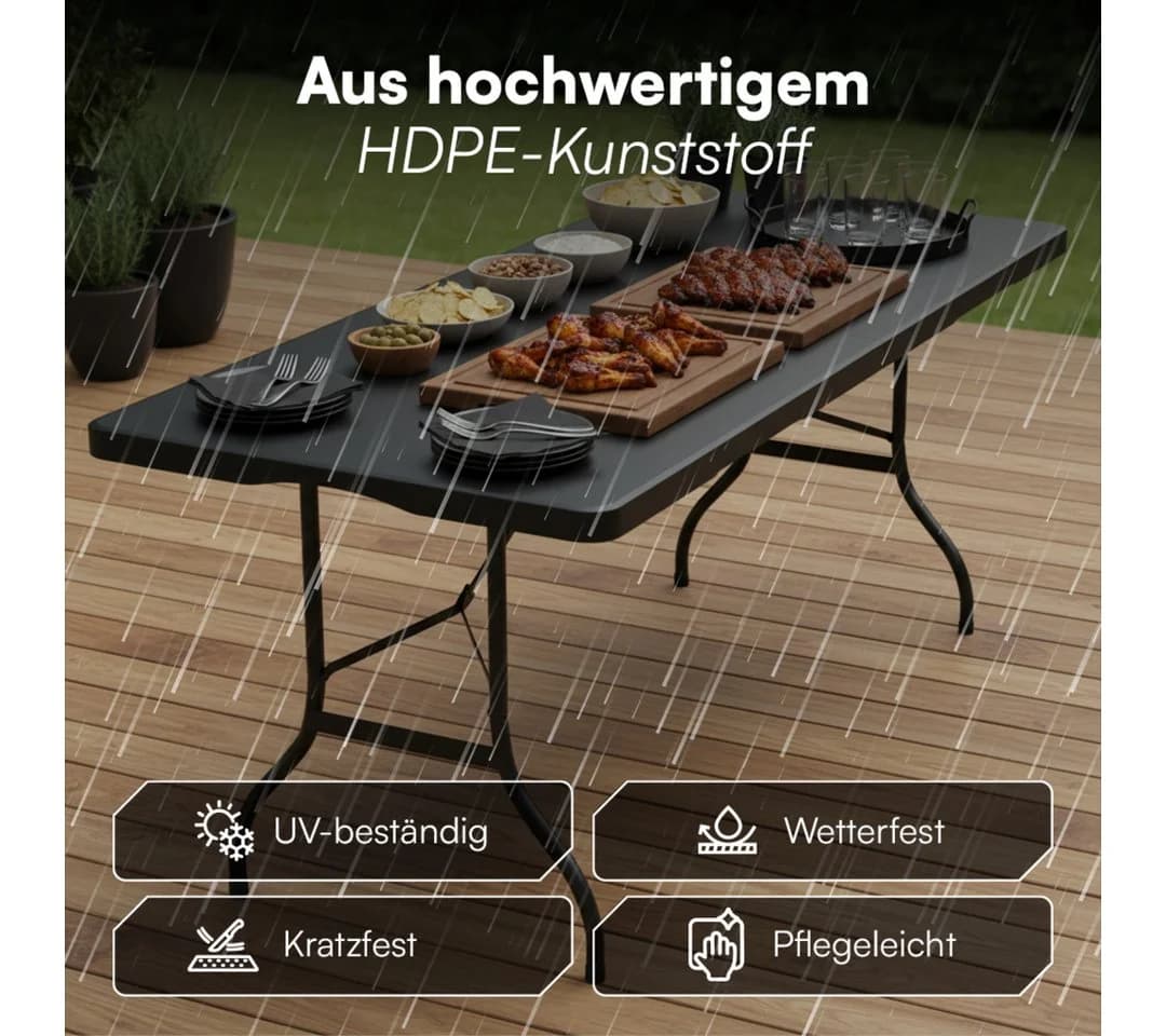 STEELSØN Bierzeltgarnitur Zennar Klapptisch Schwarz 180 cm - Bild 3